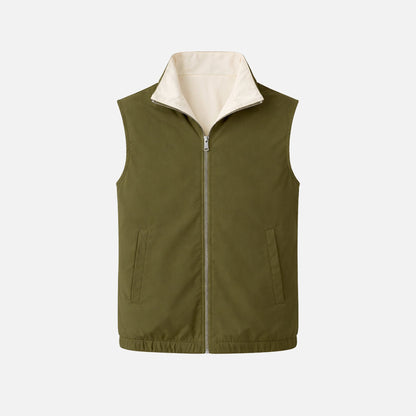 Gilet de voyage réversible vert olive Miio / Kith