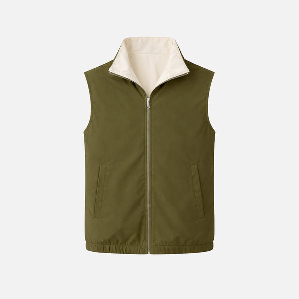 Gilet de voyage réversible vert olive Miio / Kith